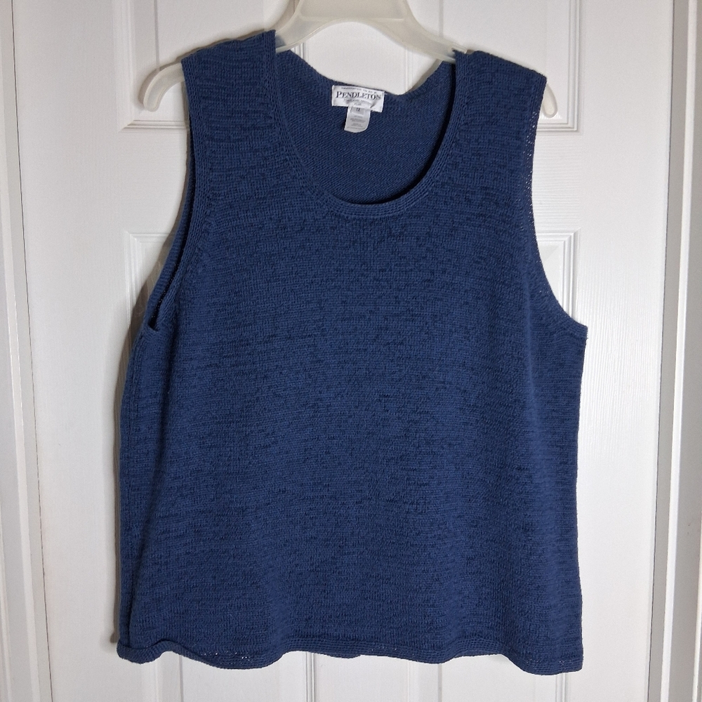 Pendleton Women's Navy Knit Sleeveless Top Size 1X